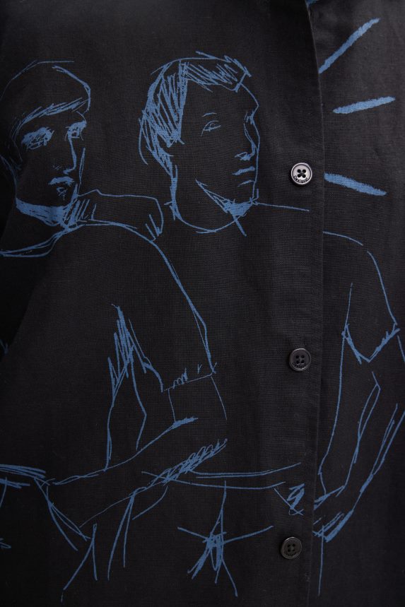 Men DesigualLinen illustration shirt Clothing 68X2401579