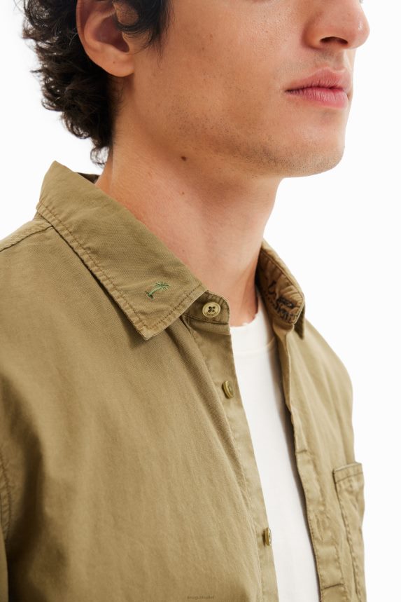 Men DesigualLong-sleeve embroidered shirt Clothing 68X2401595