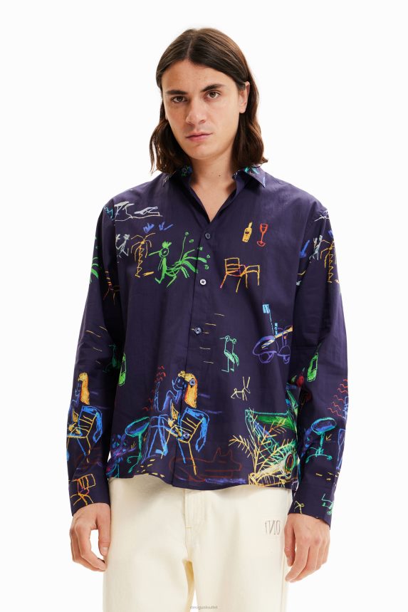 Men DesigualLong-sleeve illustration shirt Clothing 68X2401526
