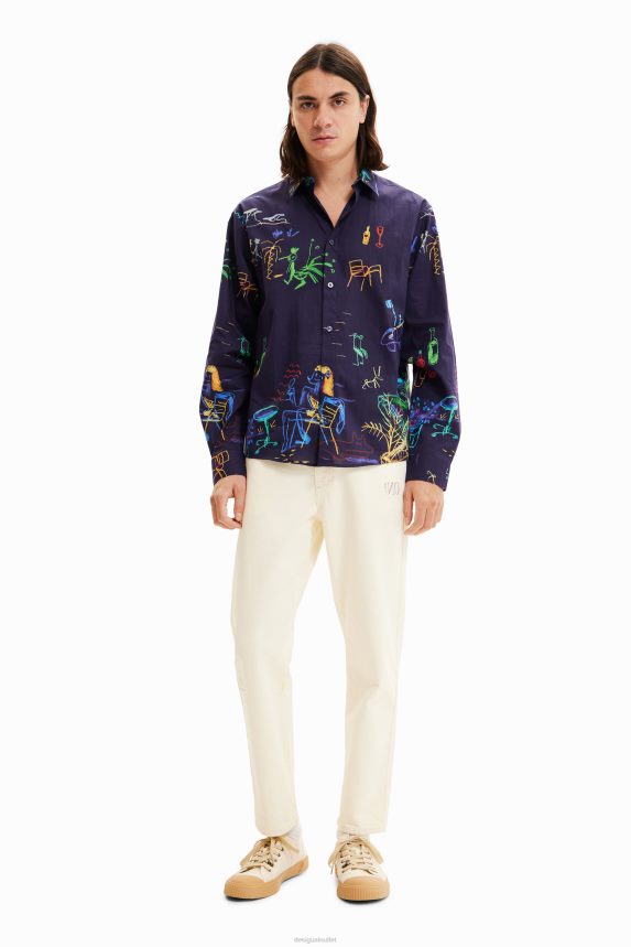 Men DesigualLong-sleeve illustration shirt Clothing 68X2401526