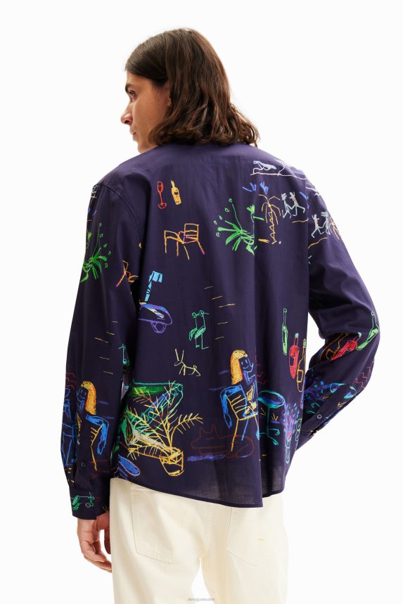 Men DesigualLong-sleeve illustration shirt Clothing 68X2401526