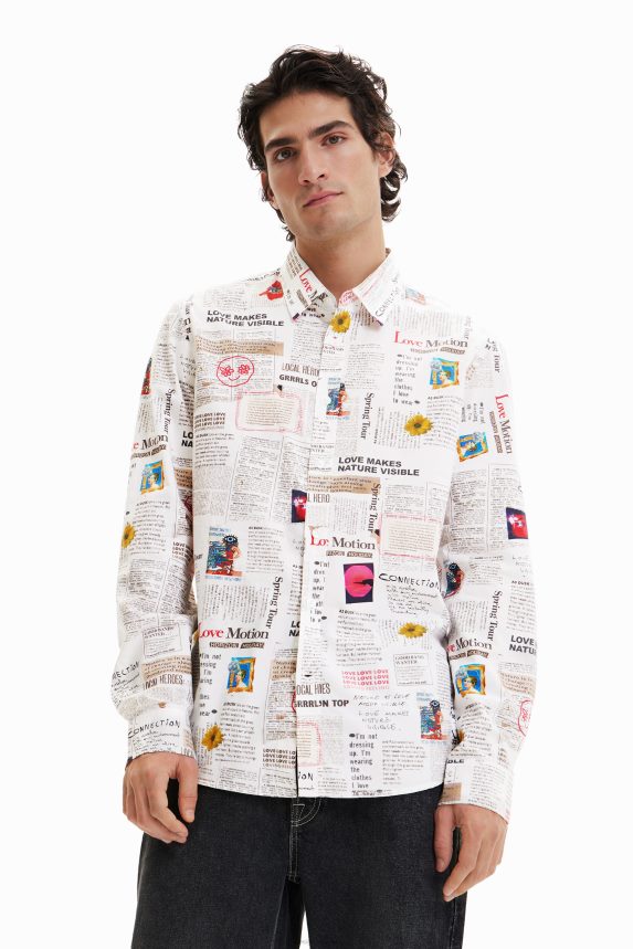 Men DesigualLong-sleeve newspaper shirt Clothing 68X2401539
