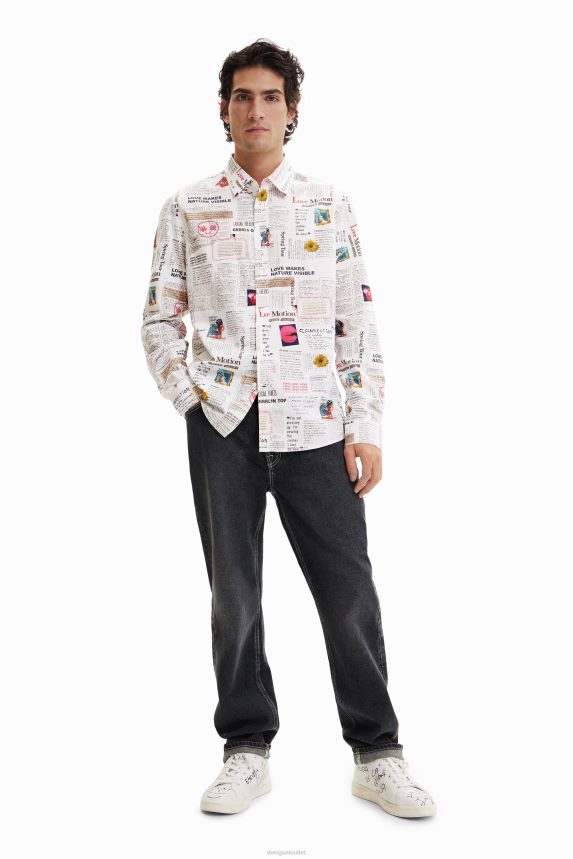 Men DesigualLong-sleeve newspaper shirt Clothing 68X2401539