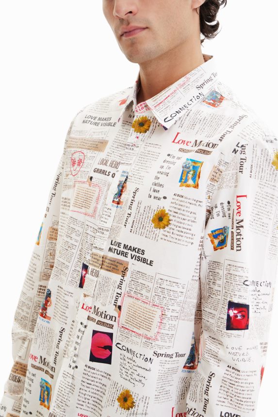 Men DesigualLong-sleeve newspaper shirt Clothing 68X2401539