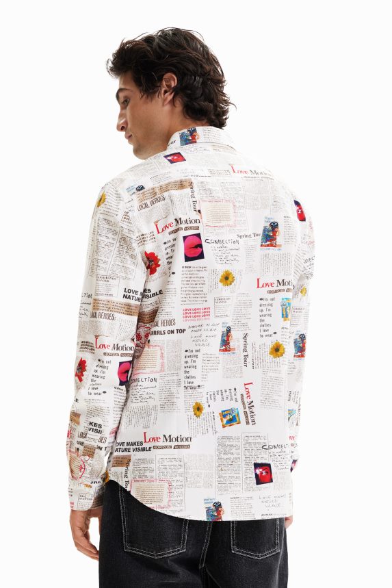 Men DesigualLong-sleeve newspaper shirt Clothing 68X2401539