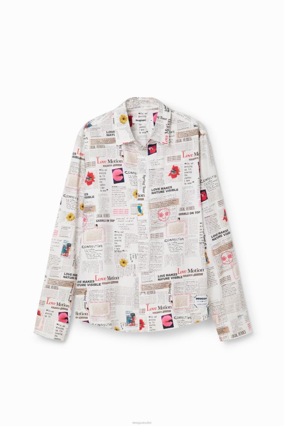 Men DesigualLong-sleeve newspaper shirt Clothing 68X2401539