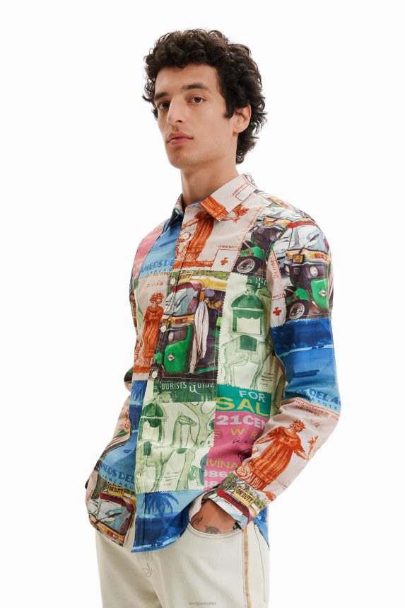 Men DesigualPatchwork stamp shirt Clothing 68X2401672