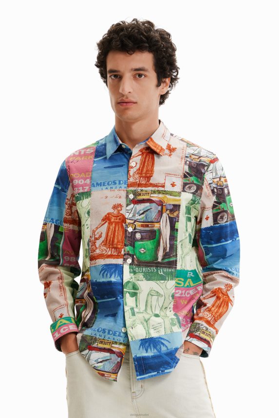 Men DesigualPatchwork stamp shirt Clothing 68X2401672