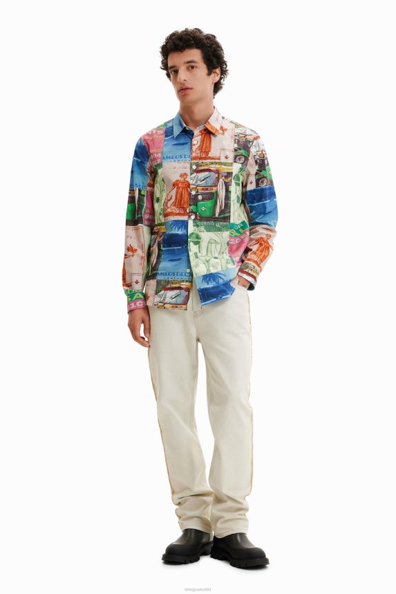 Men DesigualPatchwork stamp shirt Clothing 68X2401672