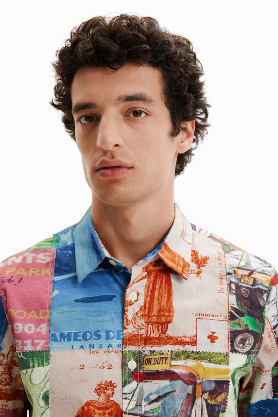 Men DesigualPatchwork stamp shirt Clothing 68X2401672