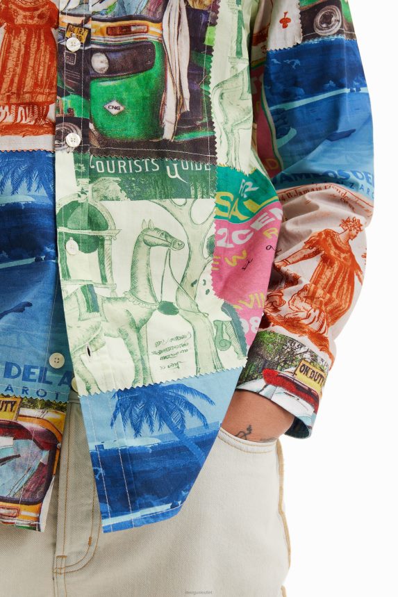 Men DesigualPatchwork stamp shirt Clothing 68X2401672