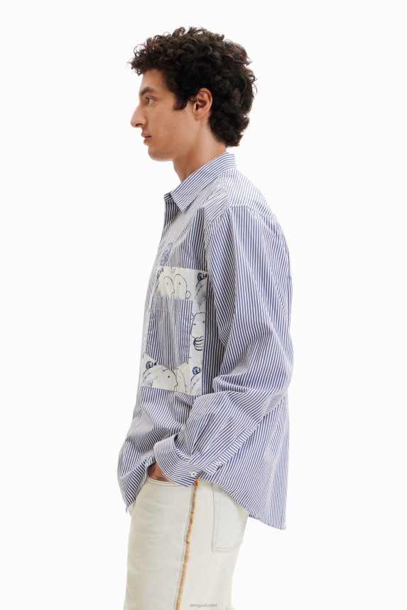 Men DesigualPatchwork striped shirt Clothing 68X2401578