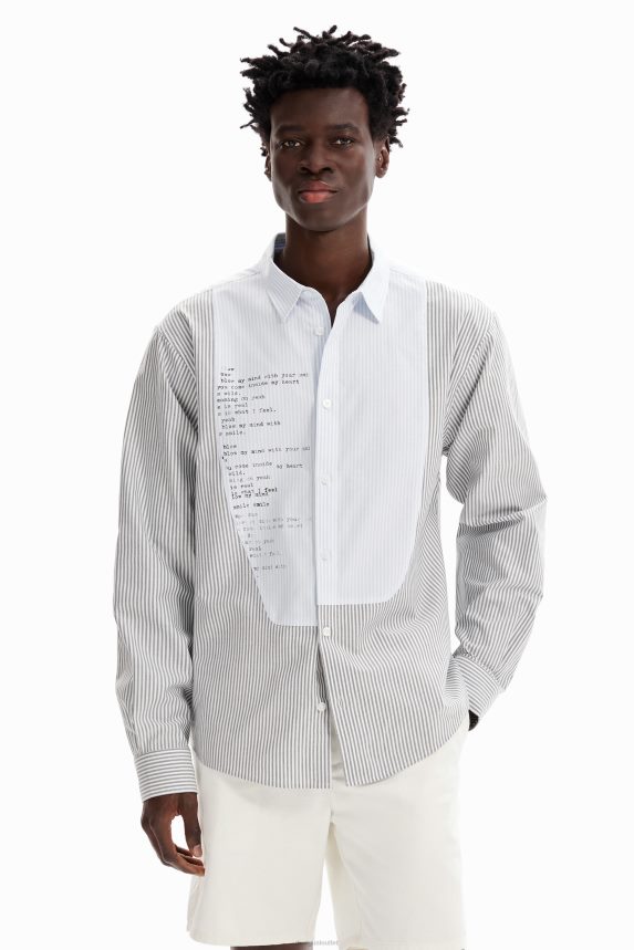 Men DesigualPatchwork striped shirt Clothing 68X2401631