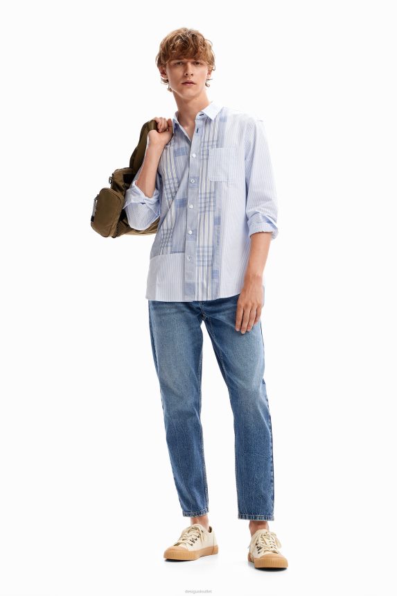 Men DesigualPlaid patchwork shirt Clothing 68X2401588