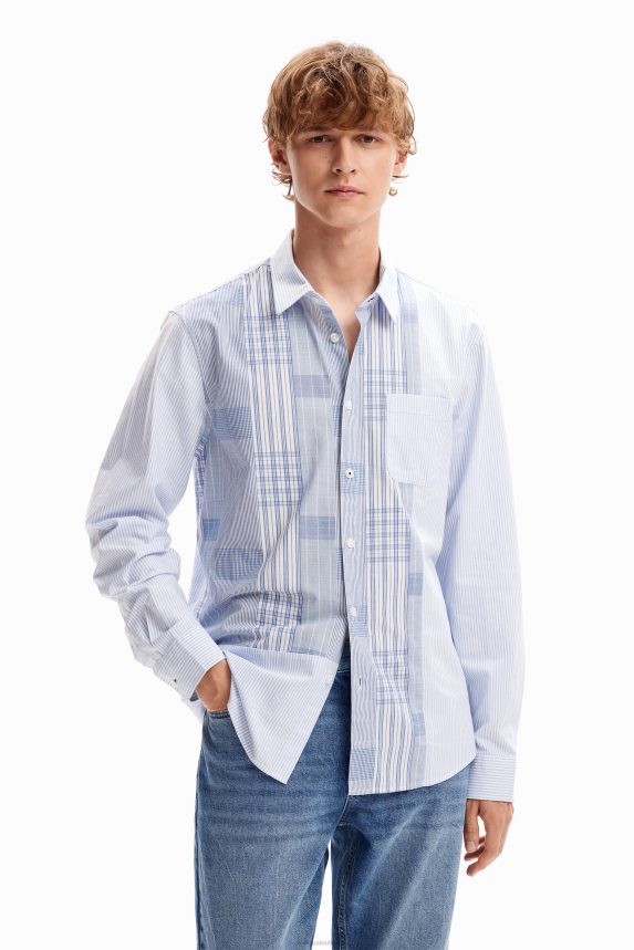 Men DesigualPlaid patchwork shirt Clothing 68X2401588