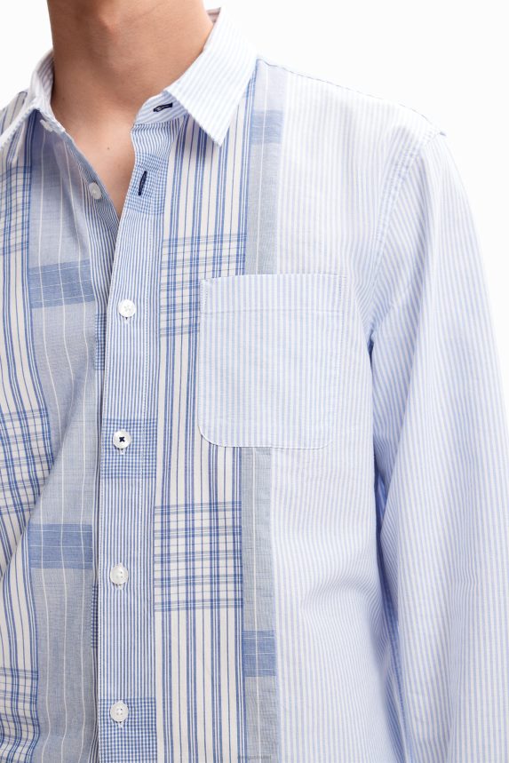 Men DesigualPlaid patchwork shirt Clothing 68X2401588