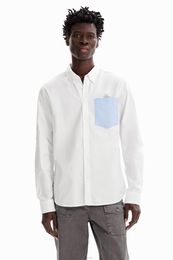 Men DesigualPlain pocket shirt Clothing 68X2401643