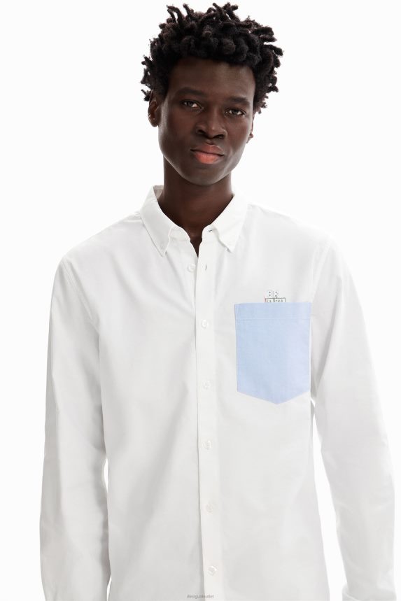 Men DesigualPlain pocket shirt Clothing 68X2401643
