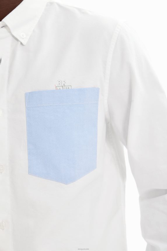 Men DesigualPlain pocket shirt Clothing 68X2401643