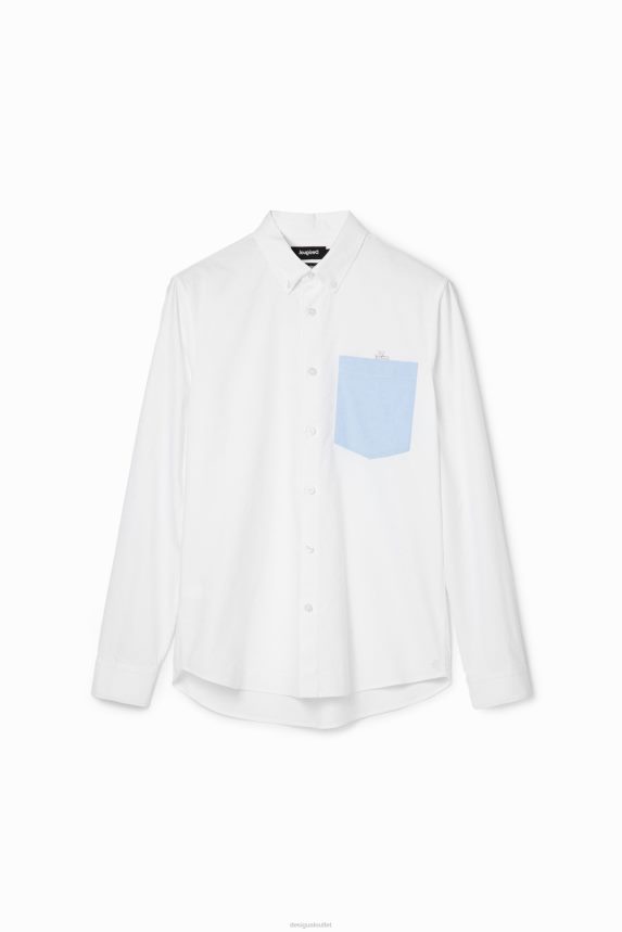 Men DesigualPlain pocket shirt Clothing 68X2401643