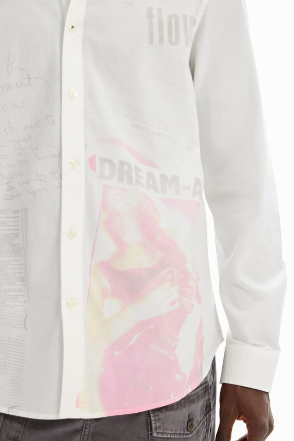 Men DesigualPoplin newspaper shirt Clothing 68X2401659