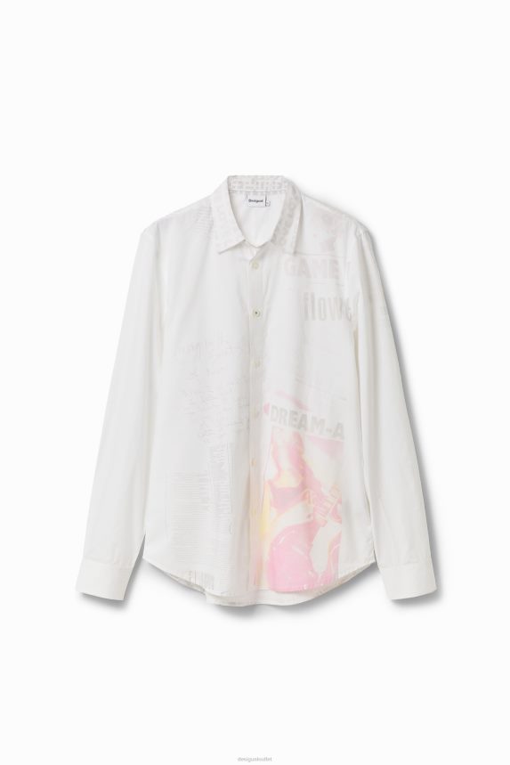 Men DesigualPoplin newspaper shirt Clothing 68X2401659