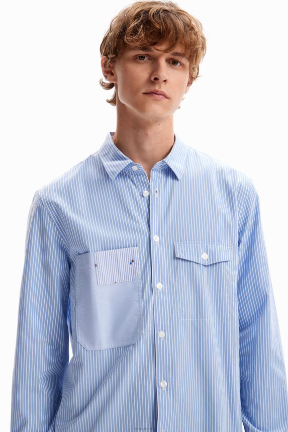 Men DesigualStriped pockets shirt Clothing 68X2401581