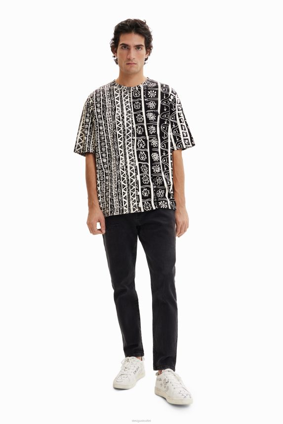Men DesigualArty border T-shirt Clothing 68X2401691