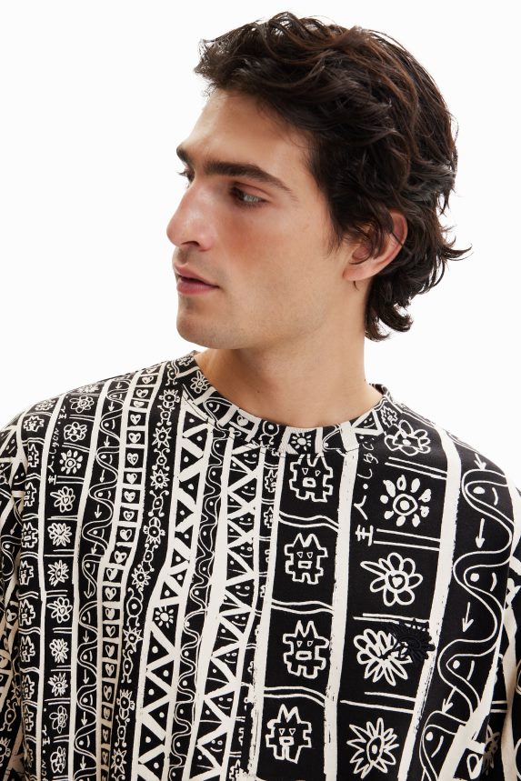 Men DesigualArty border T-shirt Clothing 68X2401691