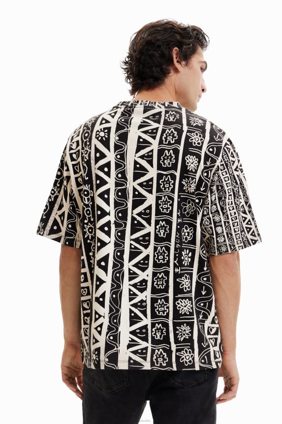 Men DesigualArty border T-shirt Clothing 68X2401691