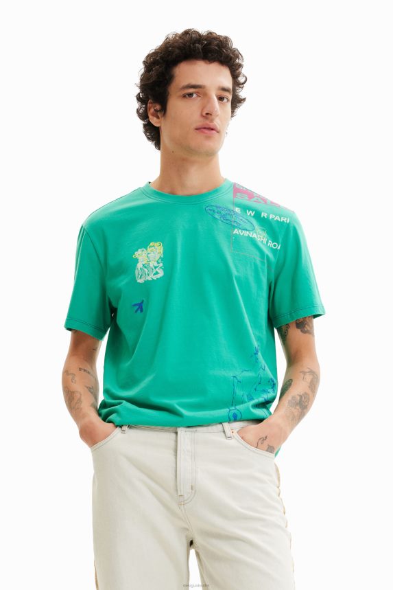 Men DesigualArty embroidered T-shirt Clothing 68X2401570