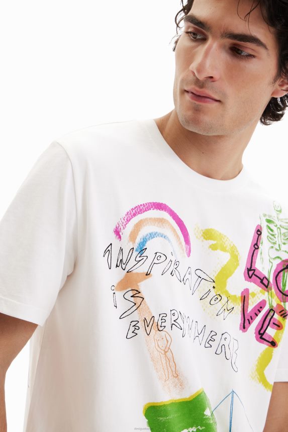 Men DesigualArty illustration T-shirt Clothing 68X2401523