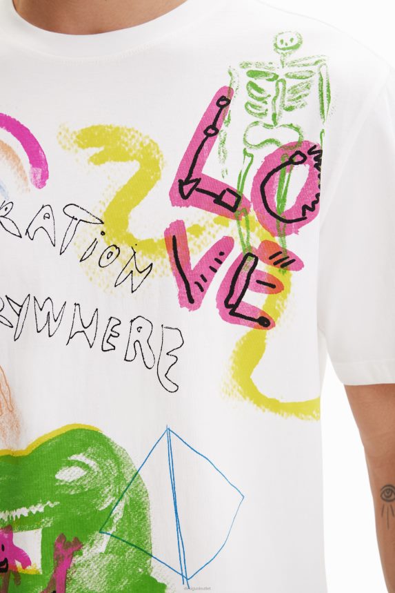 Men DesigualArty illustration T-shirt Clothing 68X2401523