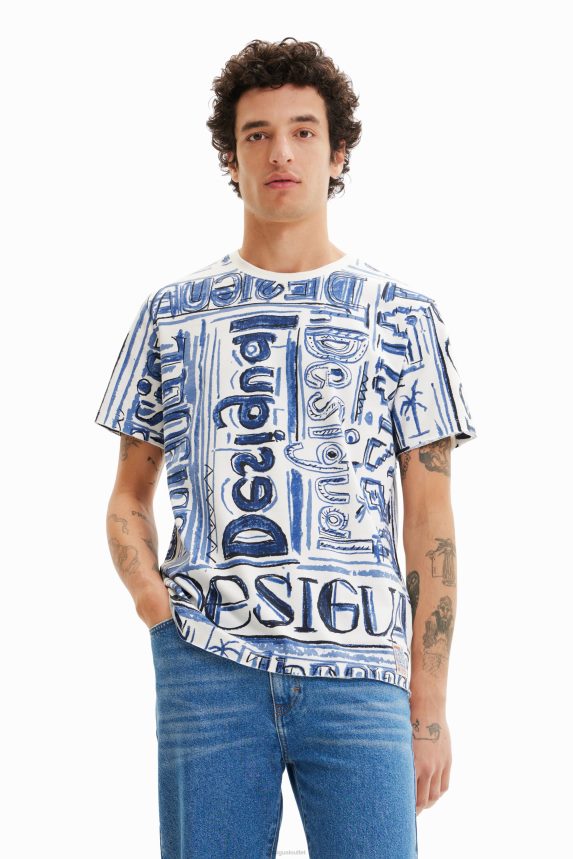 Men DesigualArty logo T-shirt Clothing 68X2401592
