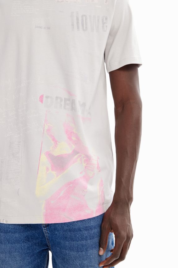 Men DesigualCotton newspaper T-shirt Clothing 68X2401630