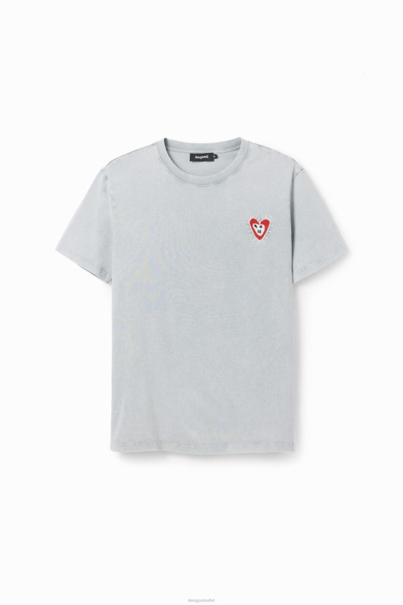 Men DesigualEmbroidered heart T-shirt Clothing 68X2401567
