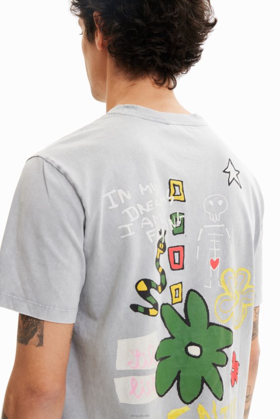 Men DesigualEmbroidered heart T-shirt Clothing 68X2401567