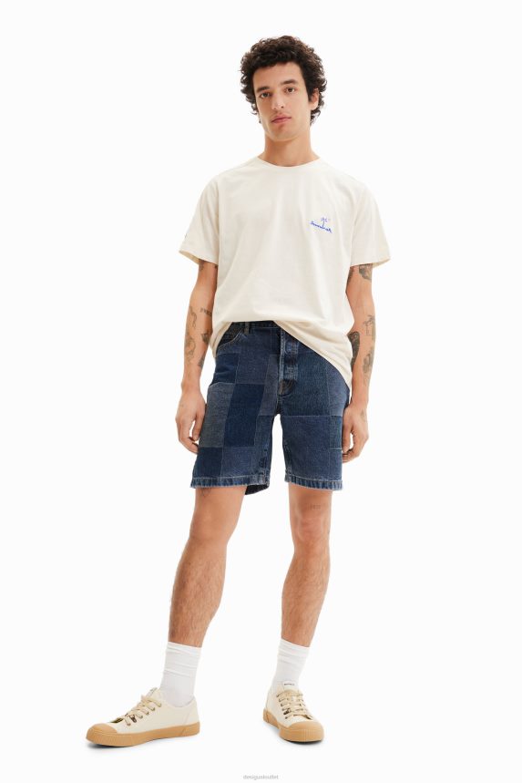 Men DesigualEmbroidered plain T-shirt Clothing 68X2401646