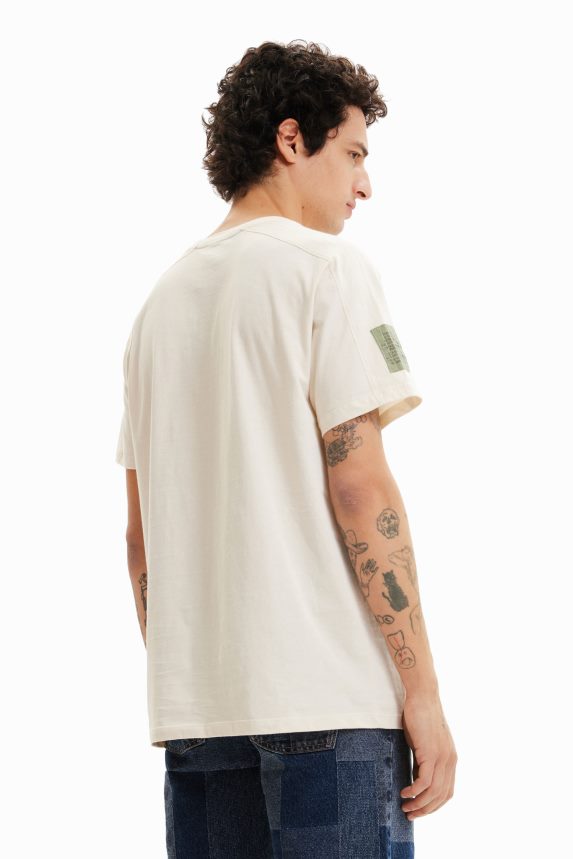 Men DesigualEmbroidered plain T-shirt Clothing 68X2401646