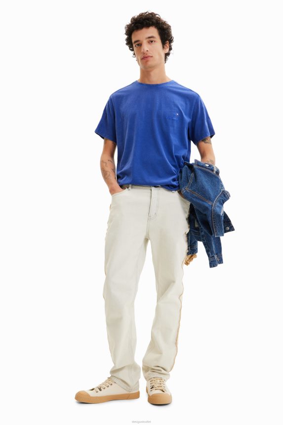 Men DesigualEmbroidered plain T-shirt Clothing 68X2401690