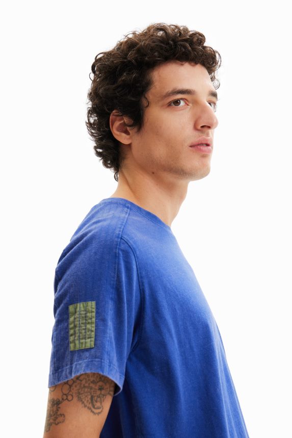 Men DesigualEmbroidered plain T-shirt Clothing 68X2401690