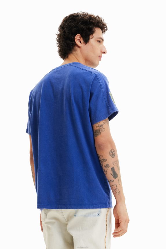 Men DesigualEmbroidered plain T-shirt Clothing 68X2401690