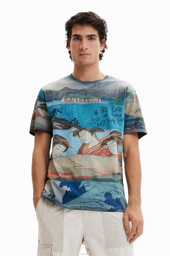 Men DesigualJapanese print short-sleeve T-shirt Clothing 68X2401559