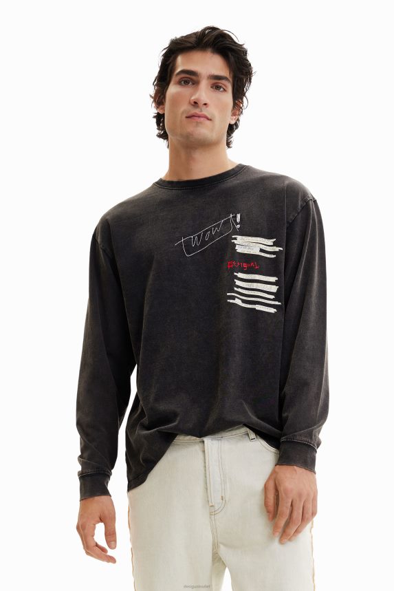 Men DesigualLong-sleeve oversize T-shirt Clothing 68X2401542