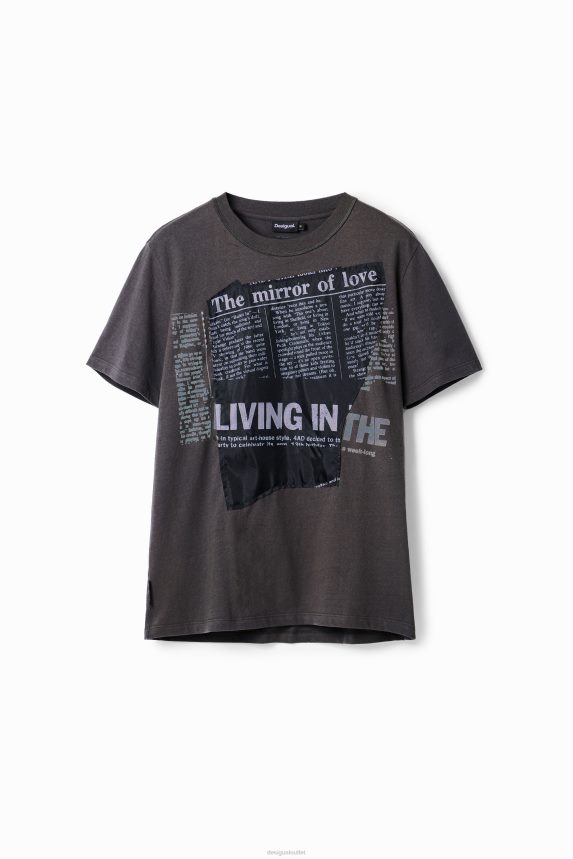 Men DesigualNewspaper patch T-shirt Clothing 68X2401664