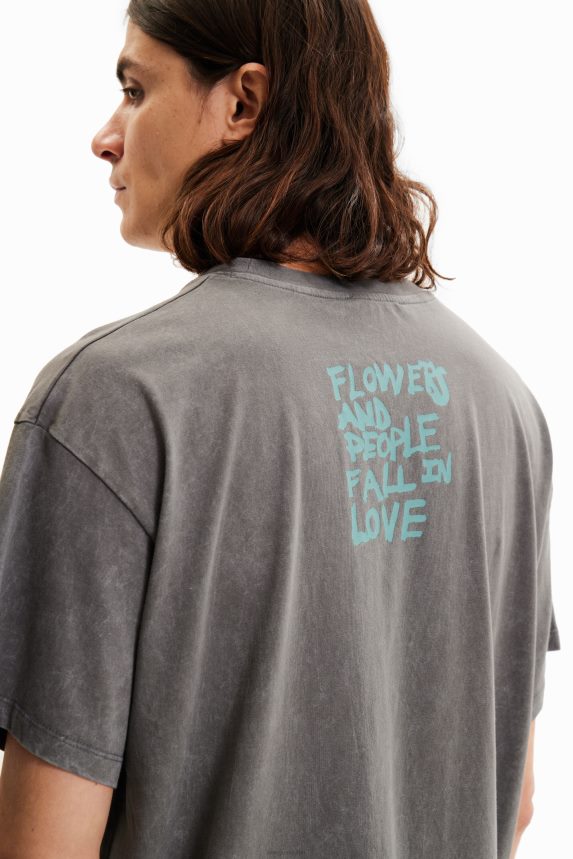 Men DesigualOversize flower T-shirt Clothing 68X2401656