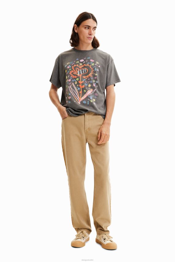 Men DesigualOversize flower T-shirt Clothing 68X2401656