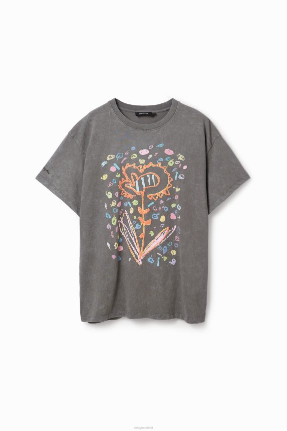 Men DesigualOversize flower T-shirt Clothing 68X2401656