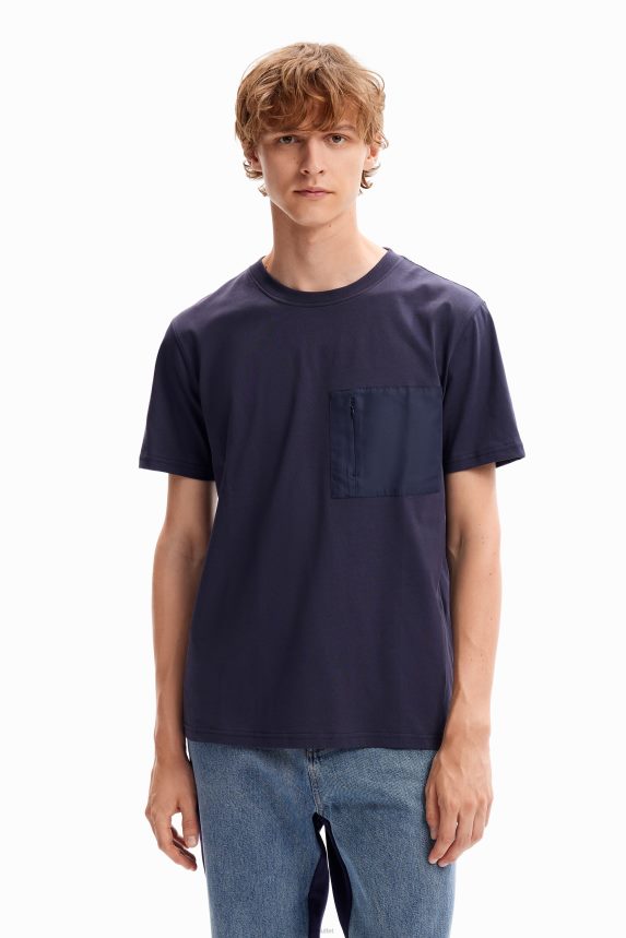 Men DesigualPlain pocket T-shirt Clothing 68X2401610