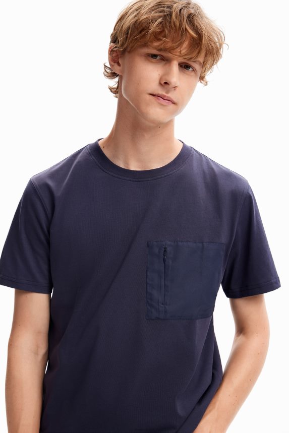 Men DesigualPlain pocket T-shirt Clothing 68X2401610